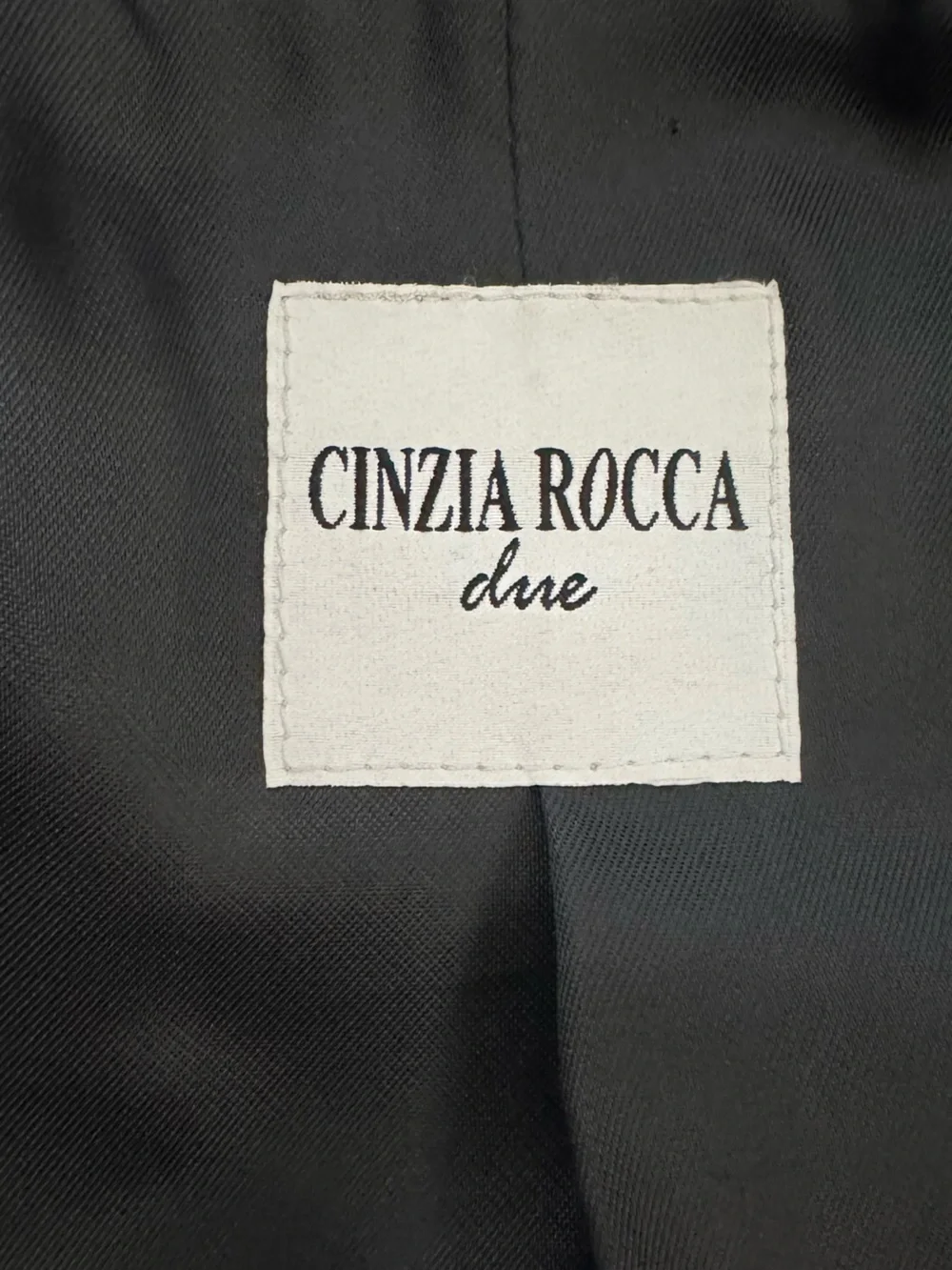 Cinzia Rocca Due Black Wool Cashmere Coat Size 4